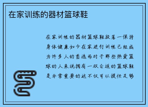 在家训练的器材篮球鞋